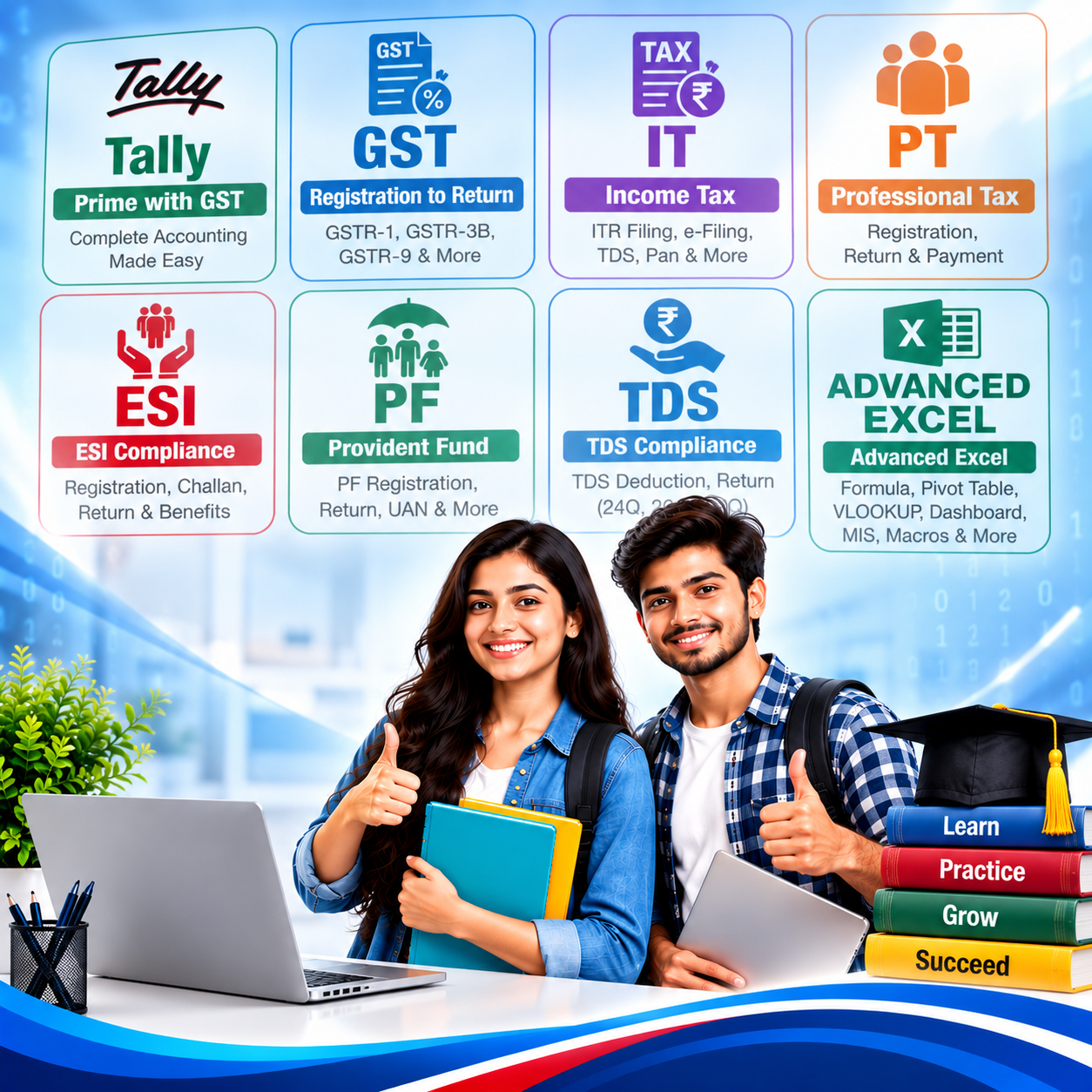 S.R. Computer Academy courses and training poster